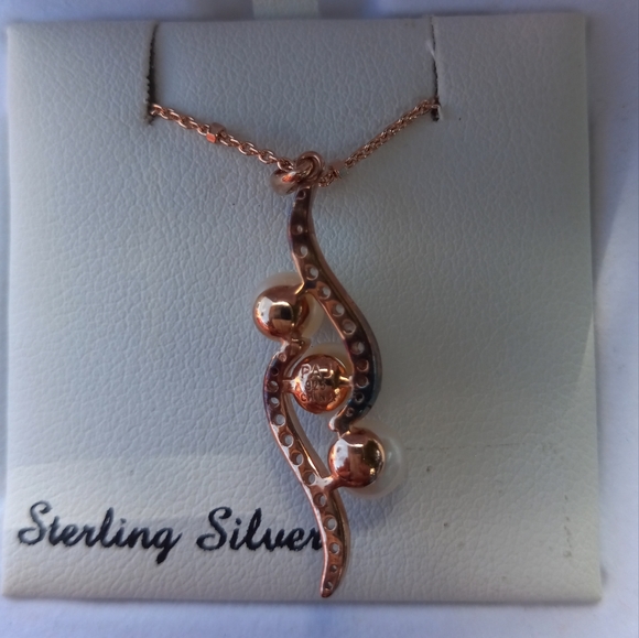 14K Rose Gold Cultured Pearl Drop Pendant - Picture 7 of 7
